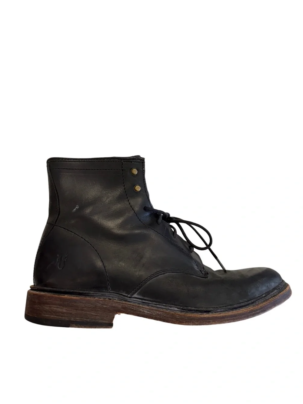 Frye James Lace Up Mens Black Leather Lace Up Casual Dress Boots Size 9.5 D